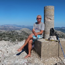 Alfred on the summit of 1395 meters high Sierra de los Pinos